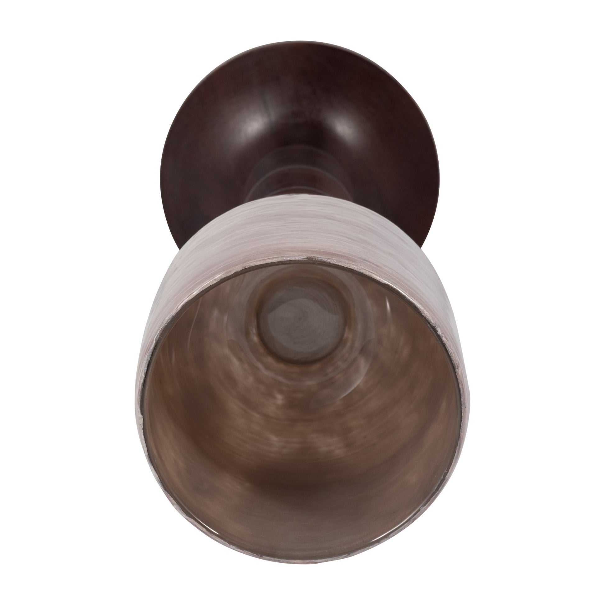 GLASS, 20" WOODEN BASE HURRICAN, BLUSH Candle Holders| Sagebrook Home