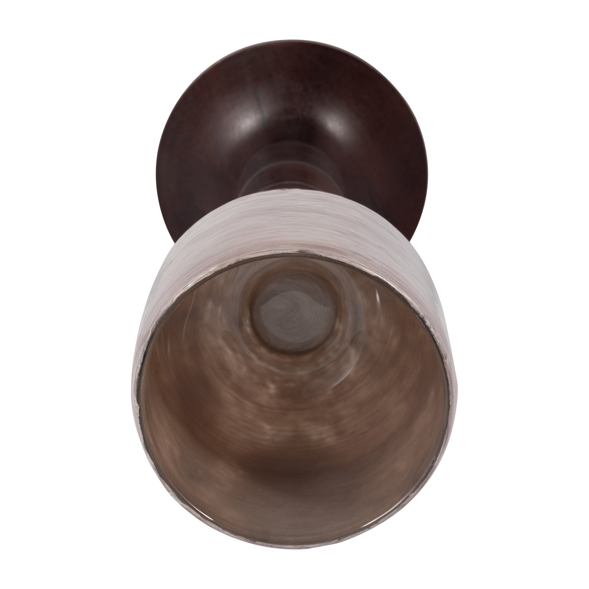 GLASS, 20" WOODEN BASE HURRICAN, BLUSH Candle Holders| Sagebrook Home