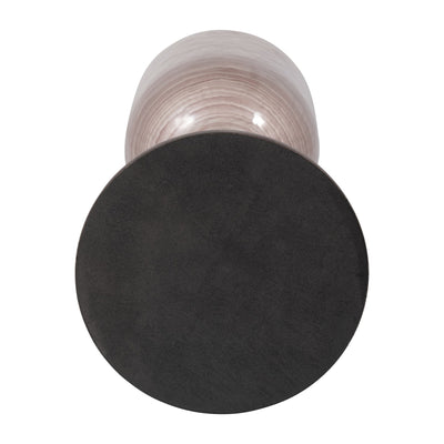 GLASS, WOODEN BASE HURRICAN, BLUSH - Al Rugaib Furniture