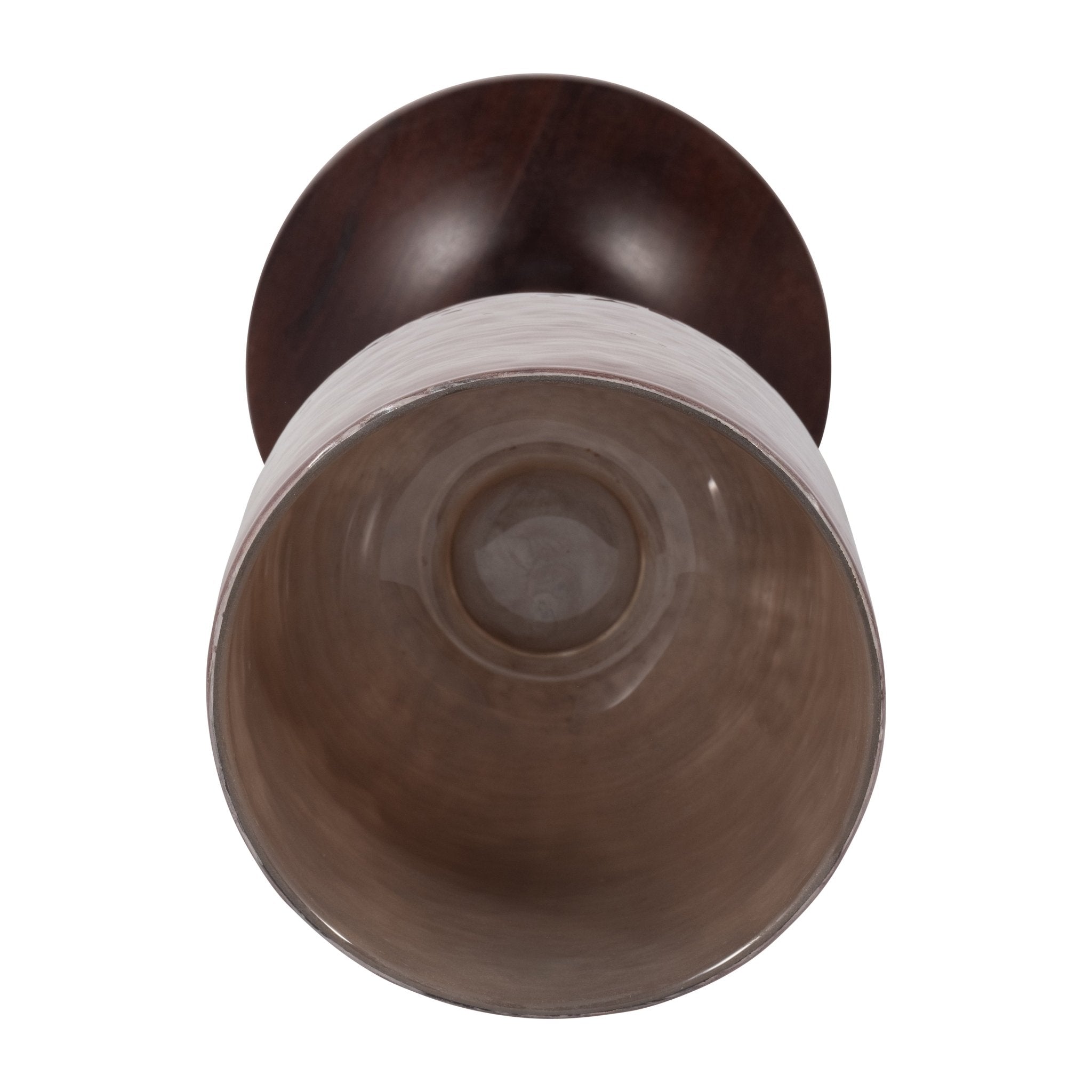 GLASS, 20" WOODEN BASE HURRICAN, BLUSH Candle Holders| Sagebrook Home
