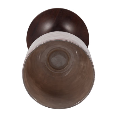 GLASS, WOODEN BASE HURRICAN, BLUSH - Al Rugaib Furniture