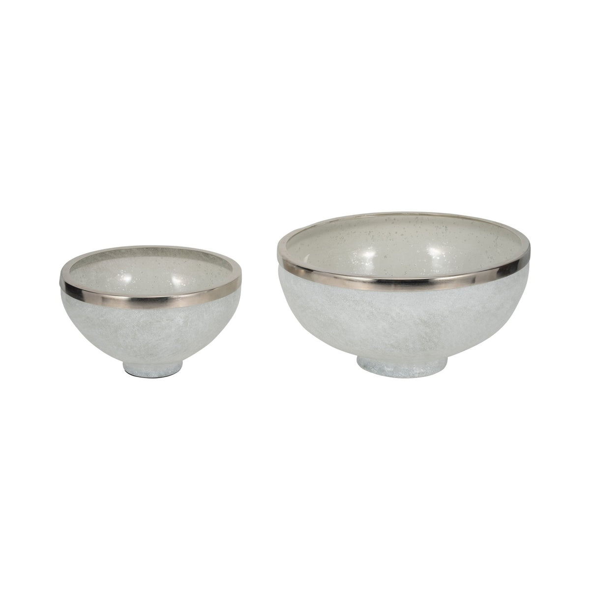 GLASS,10",BOWL W/RING DECO,WHITE Table Decors| Sagebrook Home