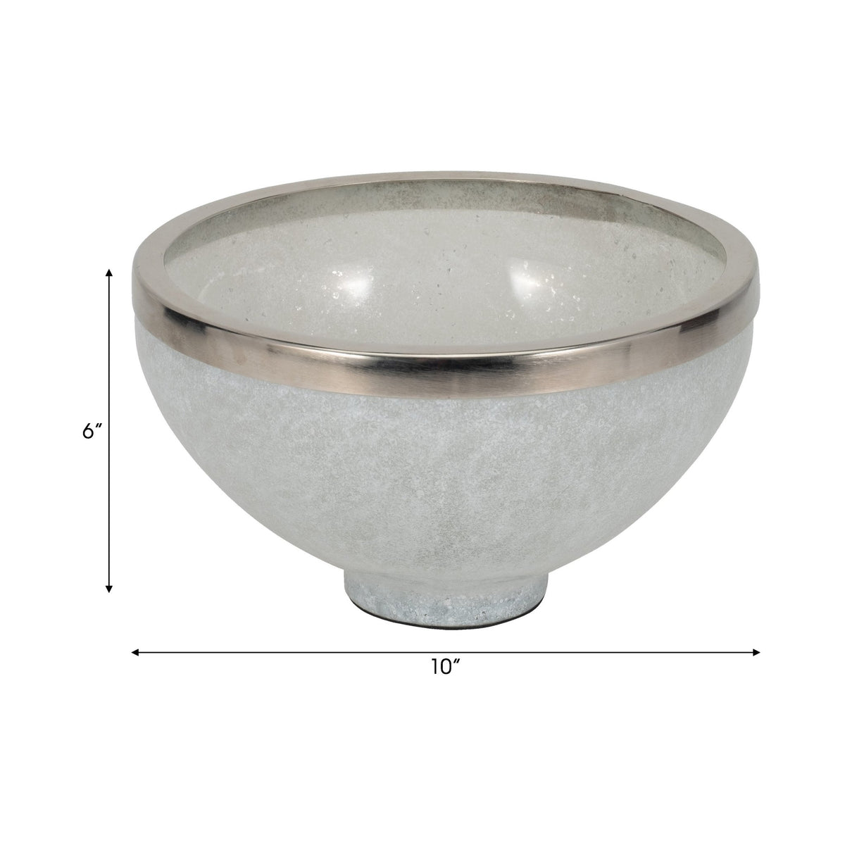 GLASS,10",BOWL W/RING DECO,WHITE Table Decors| Sagebrook Home