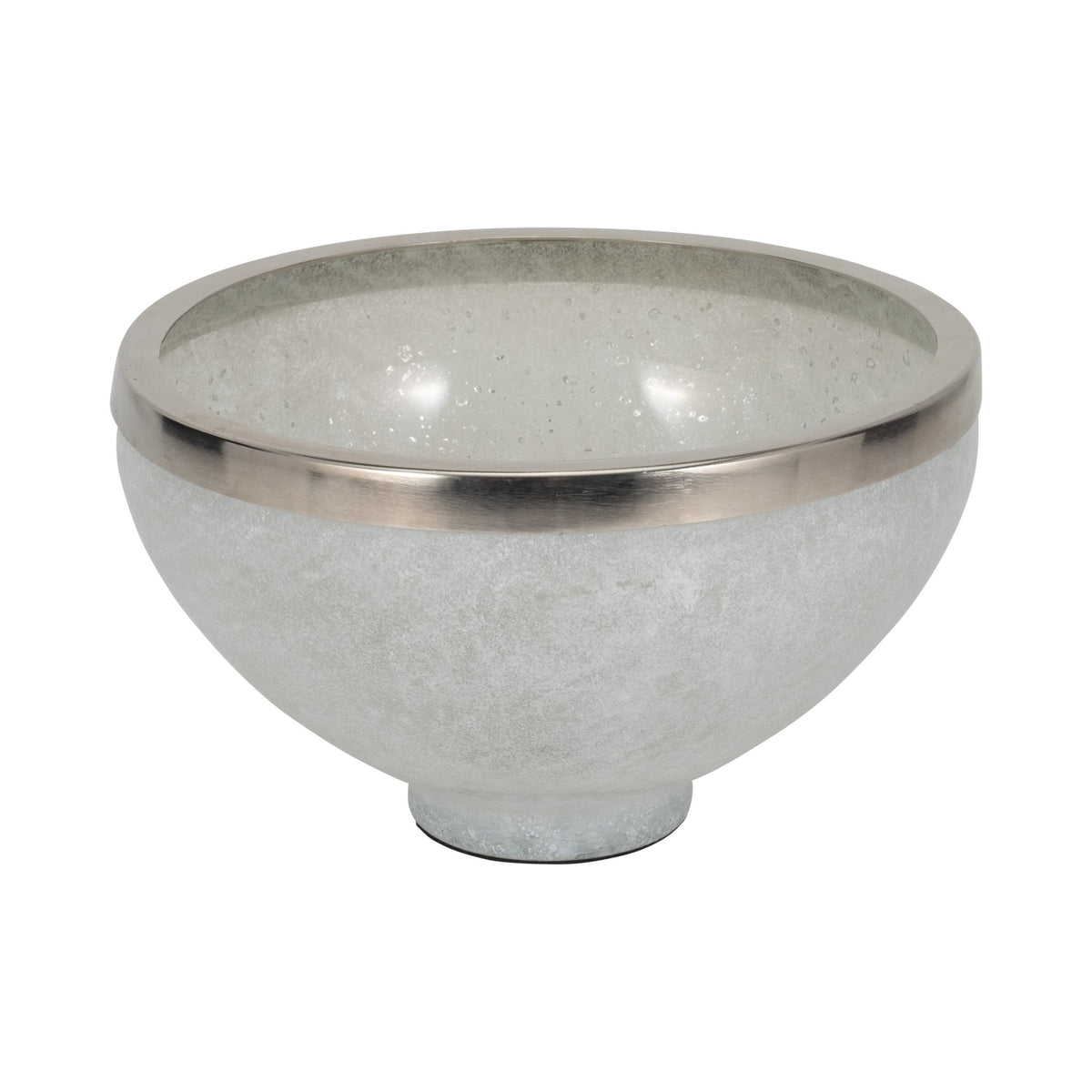 GLASS,10",BOWL W/RING DECO,WHITE Table Decors| Sagebrook Home