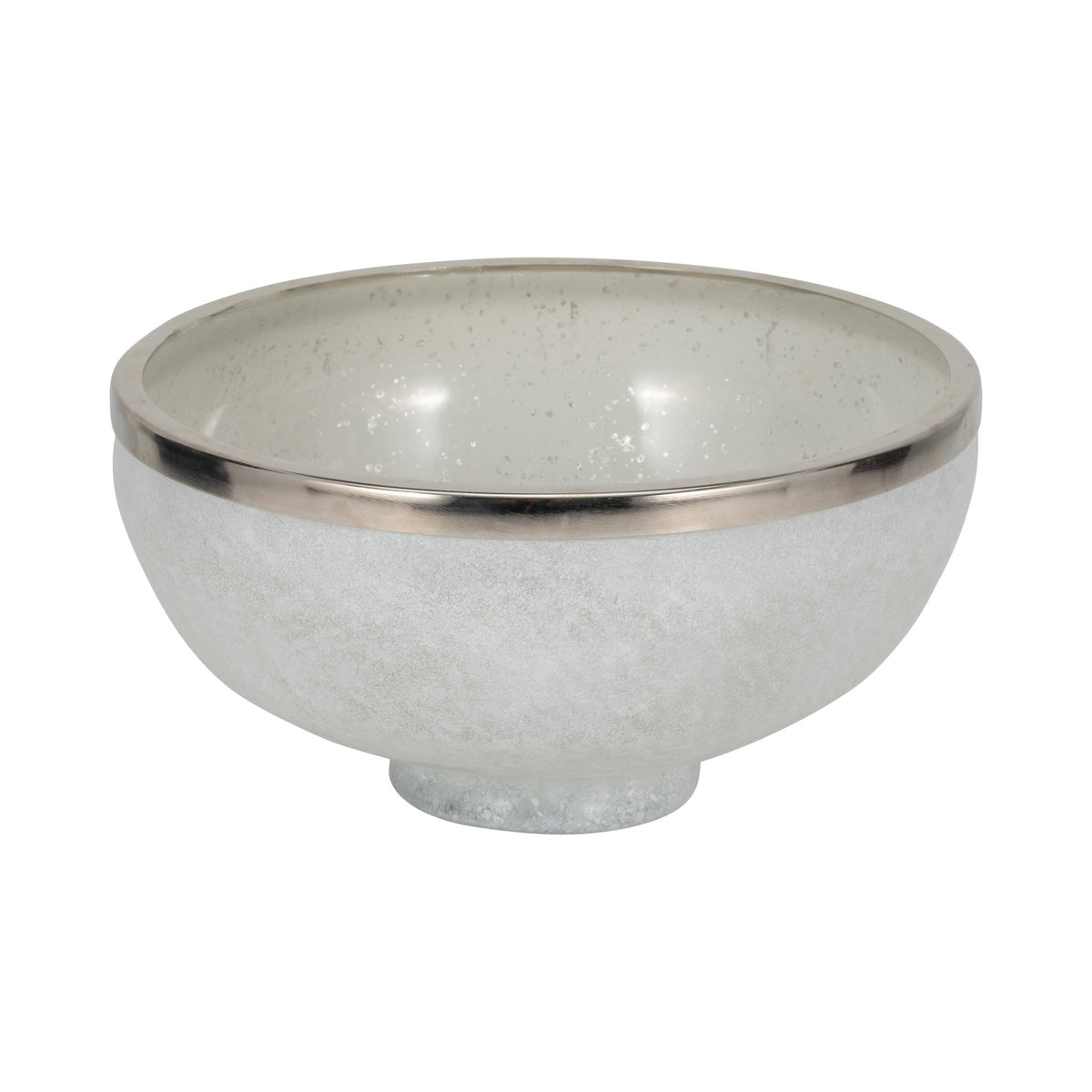 GLASS,13",BOWL W/RING DECO,WHITE Table Decors| Sagebrook Home