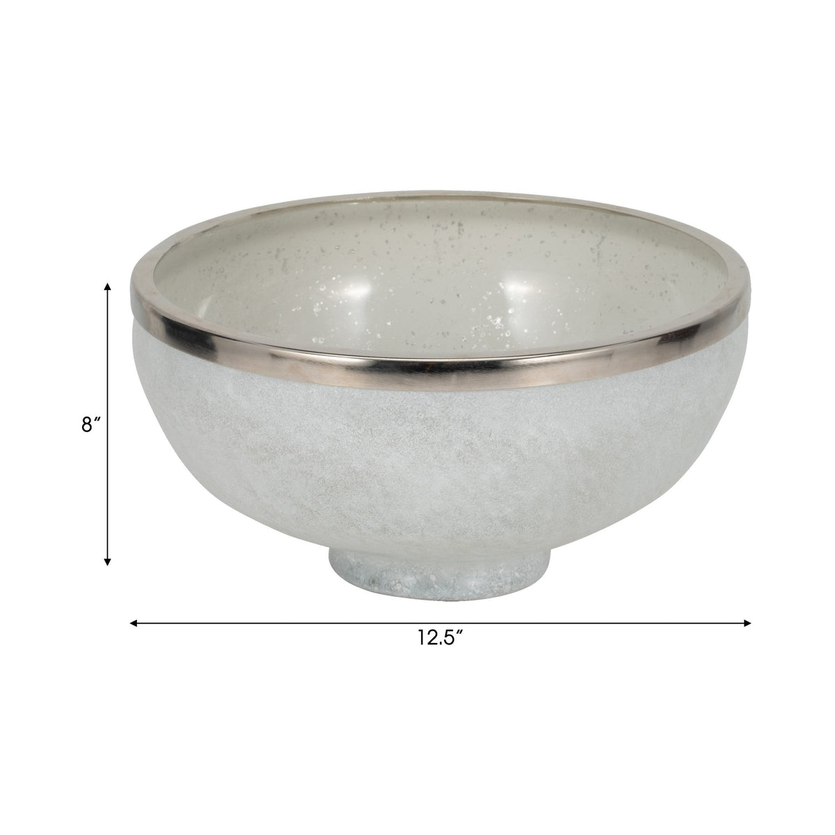 GLASS,13",BOWL W/RING DECO,WHITE Table Decors| Sagebrook Home
