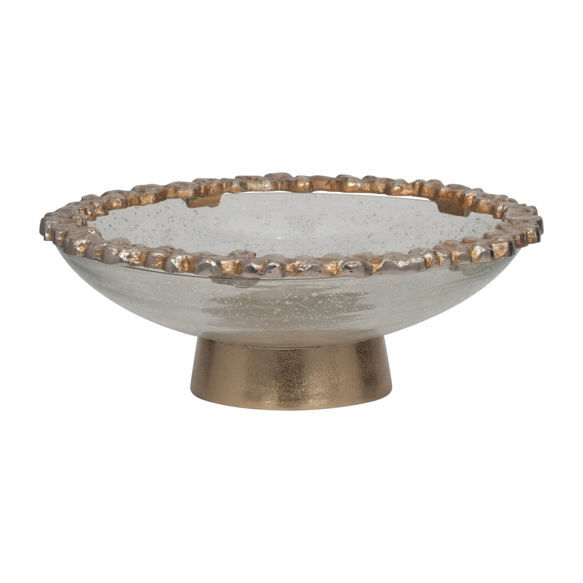GLASS,17",BOWL W/ROCKY RING,CHAMPAGNE Table Decors| Sagebrook Home
