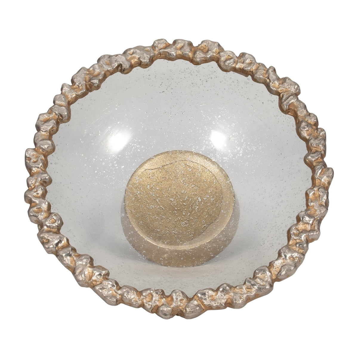 GLASS,17",BOWL W/ROCKY RING,CHAMPAGNE Table Decors| Sagebrook Home