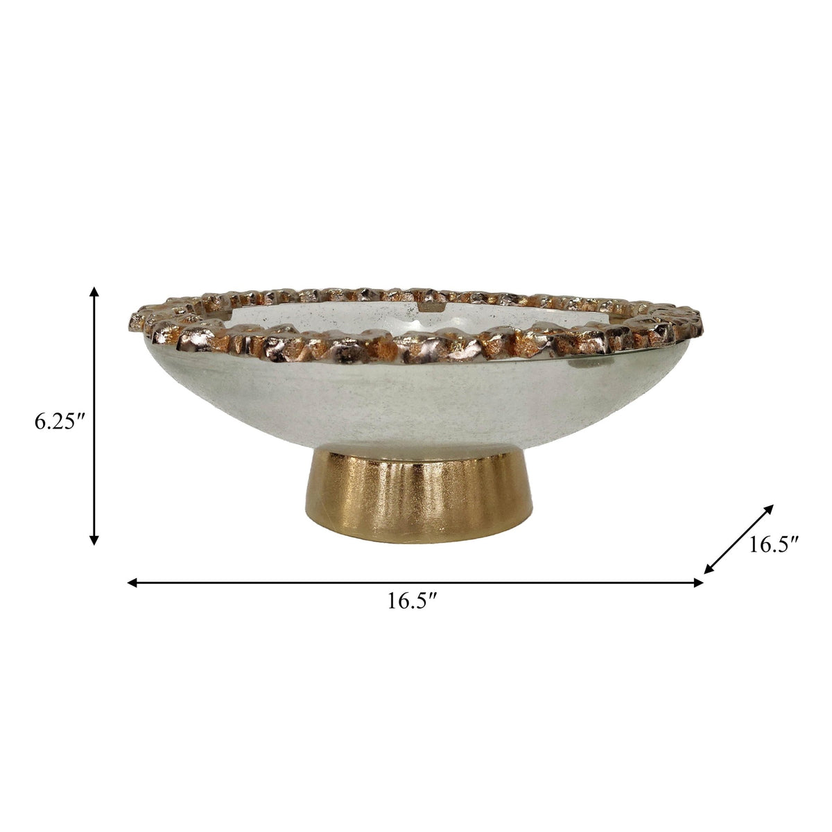 GLASS,17",BOWL W/ROCKY RING,CHAMPAGNE Table Decors| Sagebrook Home