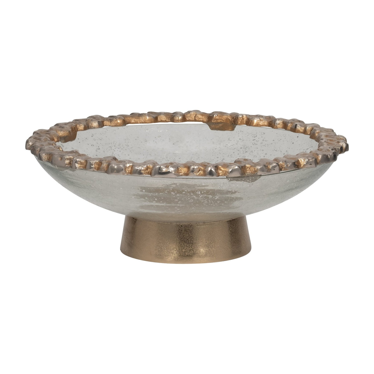 GLASS,17",BOWL W/ROCKY RING,CHAMPAGNE Table Decors| Sagebrook Home