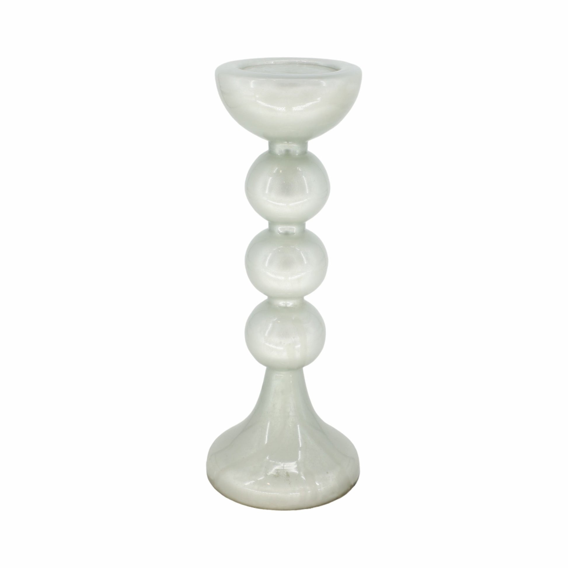 GLASS,18"H,BUBBLY CANDLE HOLDER,WHITE Candle Holders| Sagebrook Home