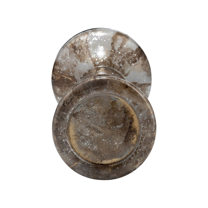 GLASS,BUBBLY CANDLE HOLDER - Al Rugaib Furniture