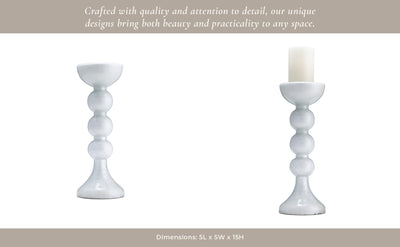 GLASS,BUBBLY CANDLE HOLDER - Al Rugaib Furniture