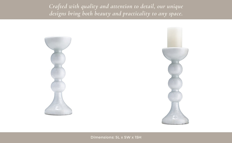 GLASS,BUBBLY CANDLE HOLDER - Al Rugaib Furniture