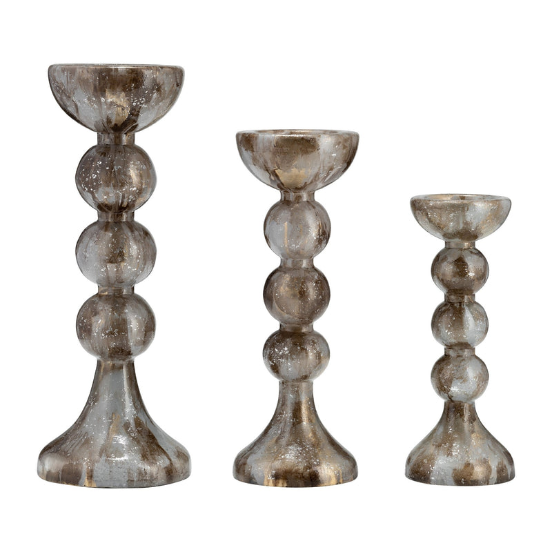 GLASS,BUBBLY CANDLE HOLDER - Al Rugaib Furniture