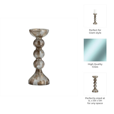 GLASS,BUBBLY CANDLE HOLDER - Al Rugaib Furniture