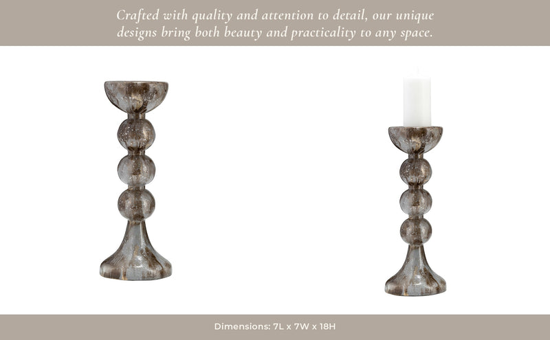GLASS,BUBBLY CANDLE HOLDER - Al Rugaib Furniture