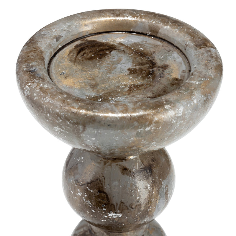 GLASS,BUBBLY CANDLE HOLDER - Al Rugaib Furniture