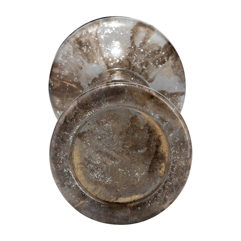 GLASS,BUBBLY CANDLE HOLDER - Al Rugaib Furniture