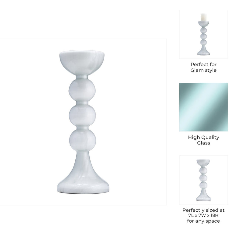 GLASS,BUBBLY CANDLE HOLDER - Al Rugaib Furniture