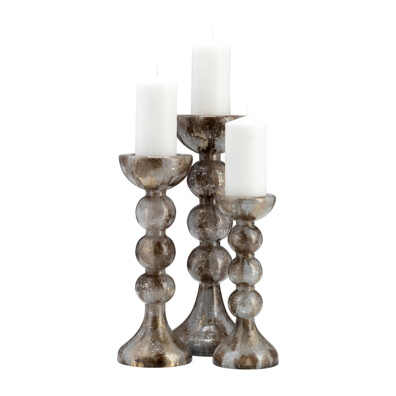 GLASS,BUBBLY CANDLE HOLDER - Al Rugaib Furniture