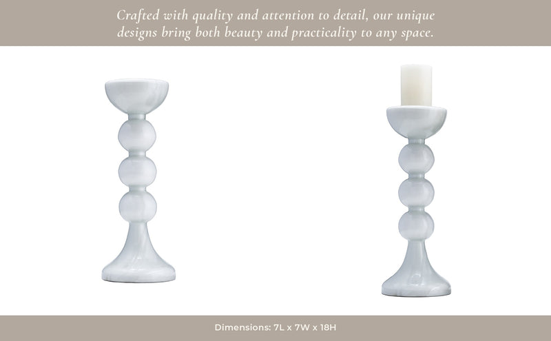 GLASS,BUBBLY CANDLE HOLDER - Al Rugaib Furniture
