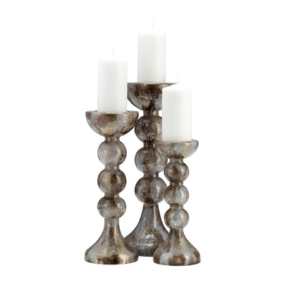 GLASS,BUBBLY CANDLE HOLDER - Al Rugaib Furniture