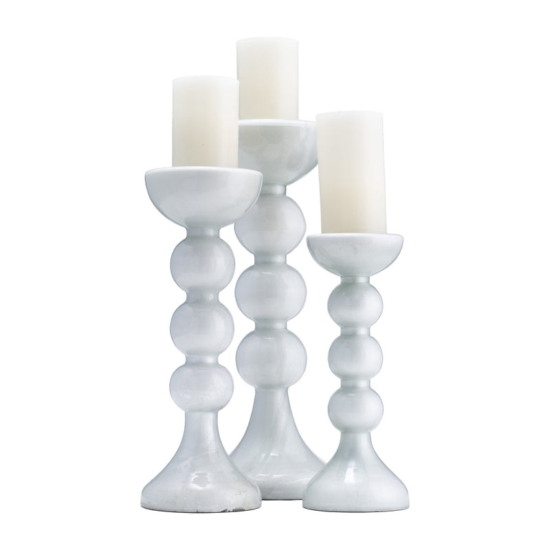 GLASS,BUBBLY CANDLE HOLDER - Al Rugaib Furniture