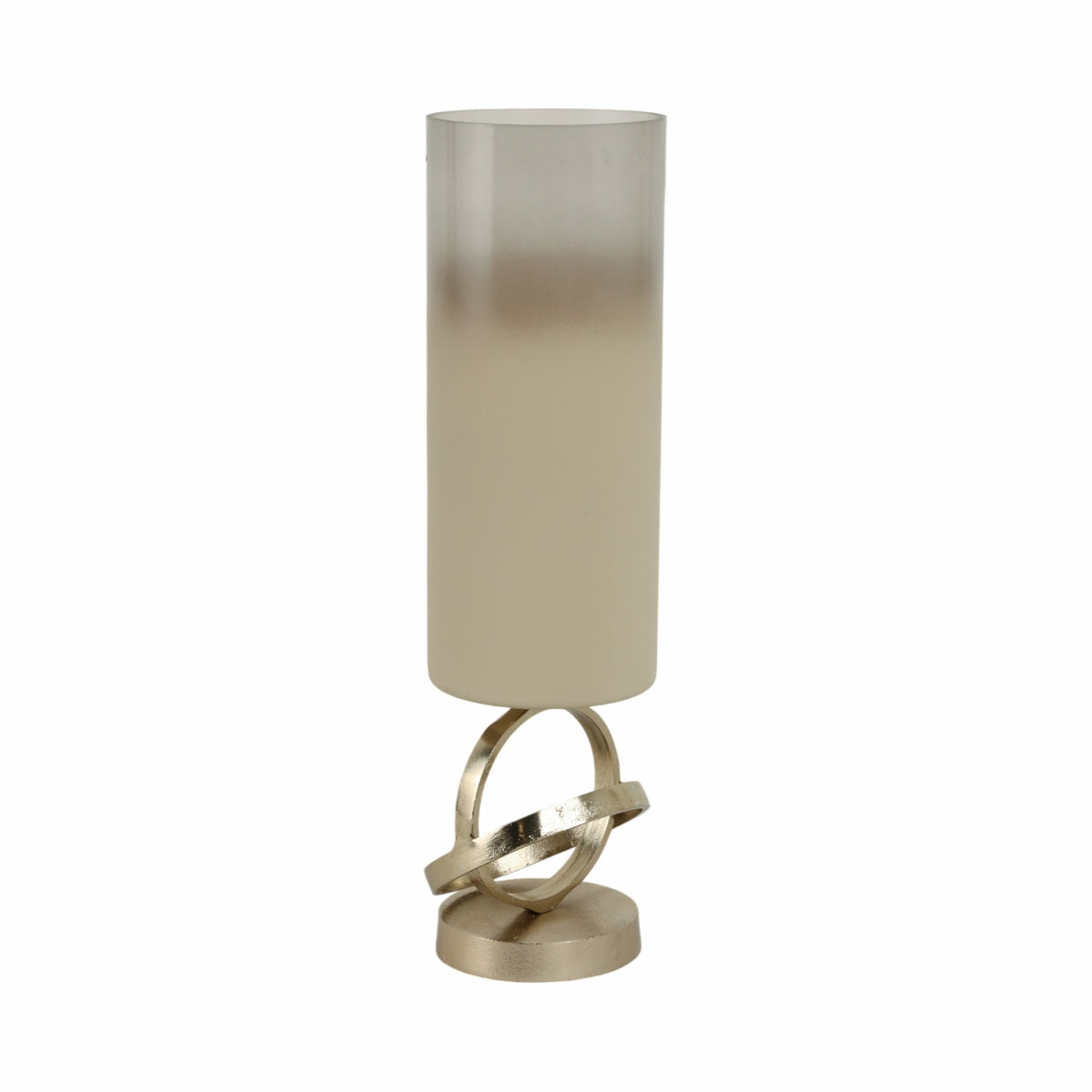 GLASS,18",HURRICANE W/SPHERE BASE,WHITE/GOLD Candle Holders| Sagebrook Home