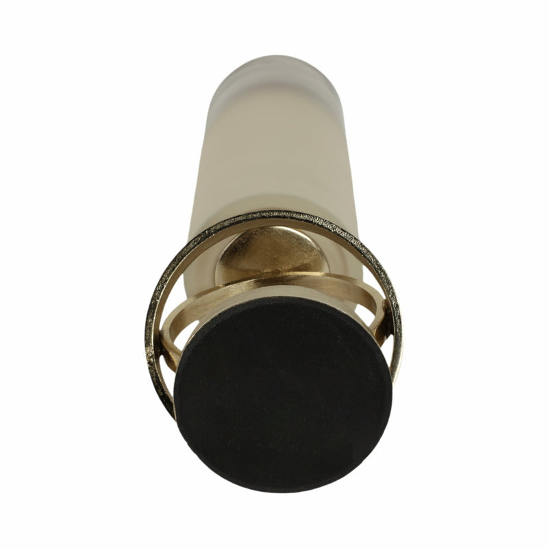 GLASS,HURRICANE W/SPHERE BASE,WHITE/GOLD - Al Rugaib Furniture