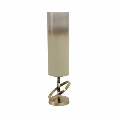 GLASS,HURRICANE W/SPHERE BASE,WHITE/GOLD - Al Rugaib Furniture