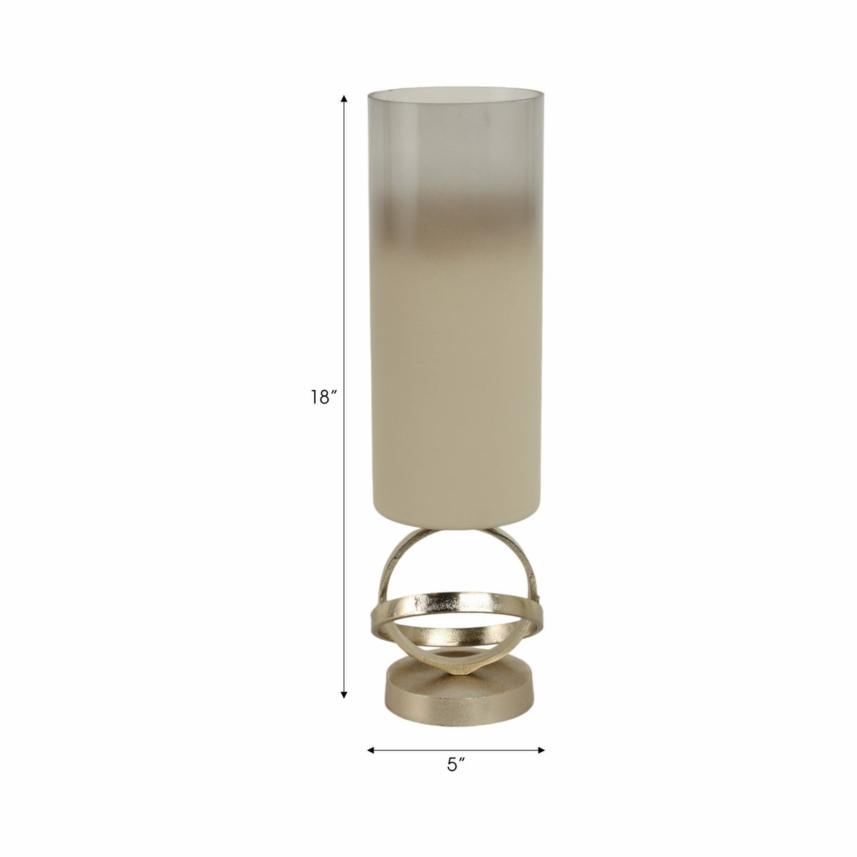 GLASS,18",HURRICANE W/SPHERE BASE,WHITE/GOLD Candle Holders| Sagebrook Home