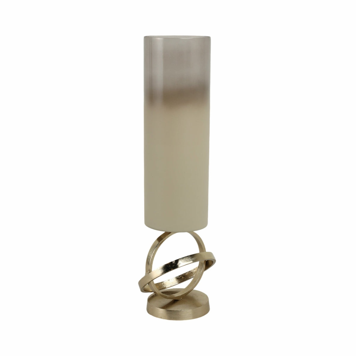 GLASS,18",HURRICANE W/SPHERE BASE,WHITE/GOLD Candle Holders| Sagebrook Home