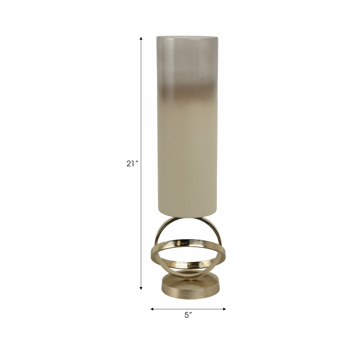 GLASS,18",HURRICANE W/SPHERE BASE,WHITE/GOLD Candle Holders| Sagebrook Home