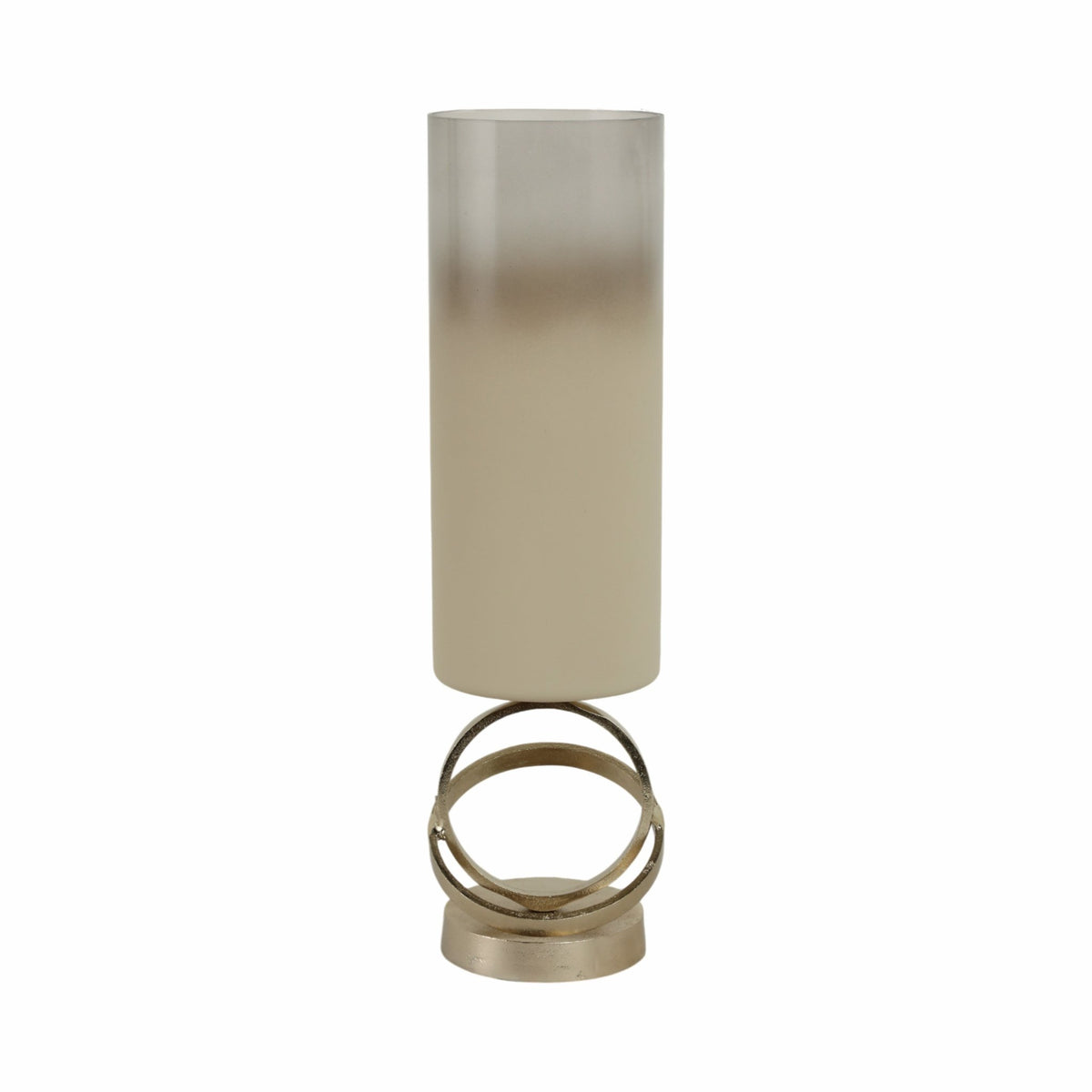 GLASS,18",HURRICANE W/SPHERE BASE,WHITE/GOLD Candle Holders| Sagebrook Home