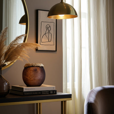 GLASS,OVAL HURRICANE,CHARRED COAL/GOLD - Al Rugaib Furniture