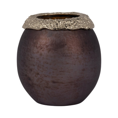 GLASS,OVAL HURRICANE,CHARRED COAL/GOLD - Al Rugaib Furniture
