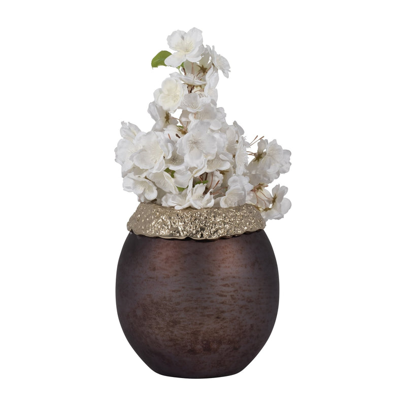 GLASS,OVAL HURRICANE,CHARRED COAL/GOLD - Al Rugaib Furniture