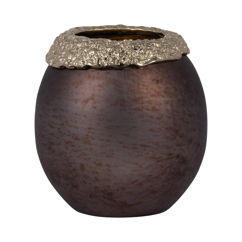 GLASS,OVAL HURRICANE,CHARRED COAL/GOLD - Al Rugaib Furniture