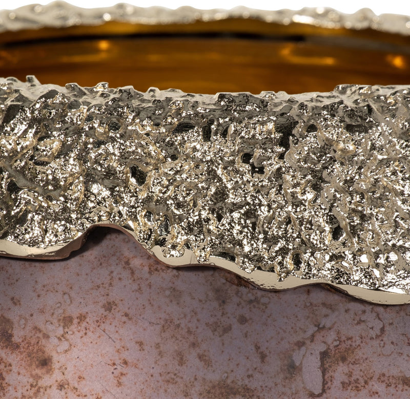 GLASS,OVAL HURRICANE,CHARRED COAL/GOLD - Al Rugaib Furniture