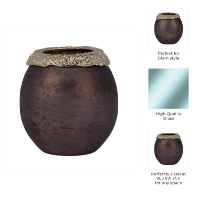 GLASS,OVAL HURRICANE,CHARRED COAL/GOLD - Al Rugaib Furniture