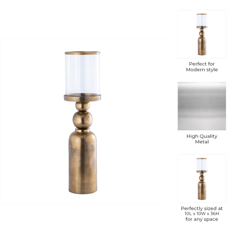 Glenpool Gold Candle Holder - Al Rugaib Furniture
