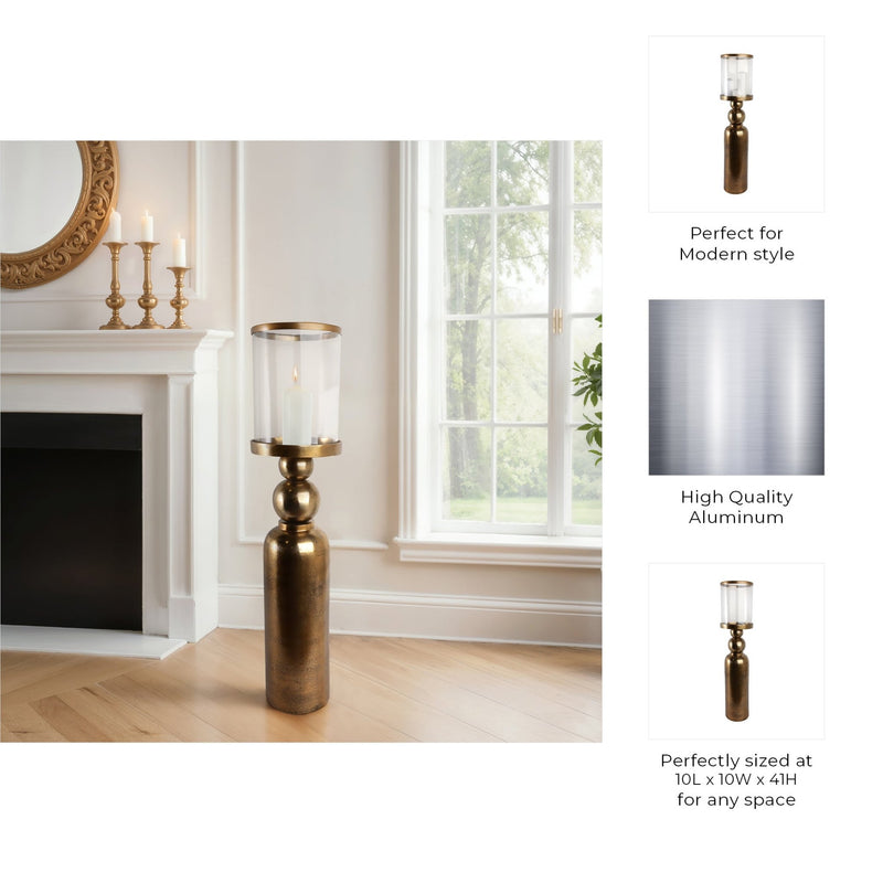 Glenpool Gold Candle Holder - Al Rugaib Furniture