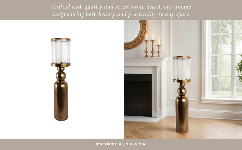 Glenpool Gold Candle Holder - Al Rugaib Furniture