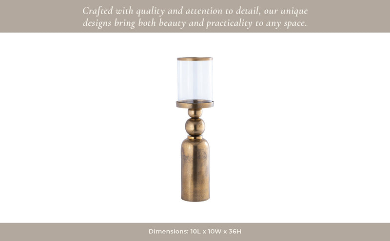 Glenpool Gold Candle Holder - Al Rugaib Furniture