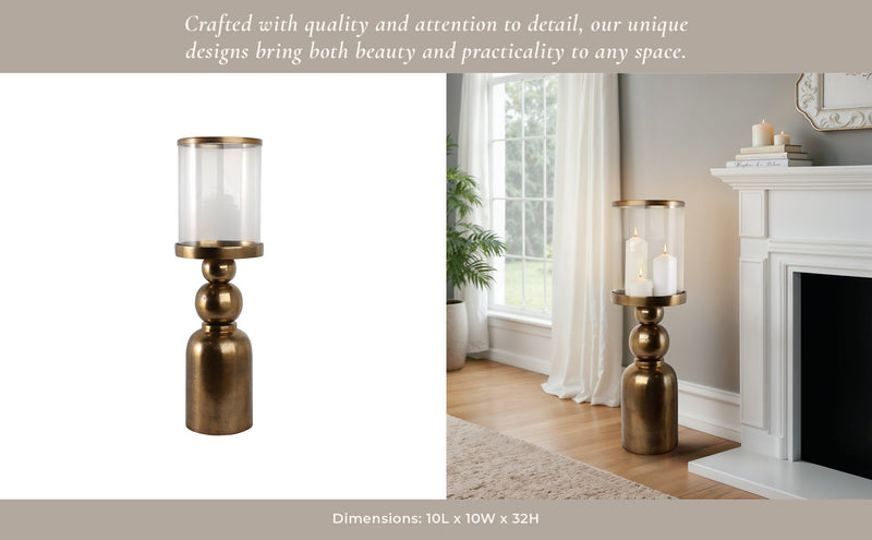 Glenpool Gold Candle Holder - Al Rugaib Furniture