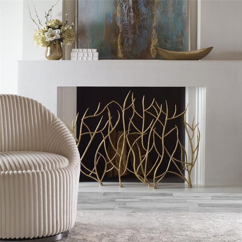Gold Branches Fireplace Screen Screens| Uttermost
