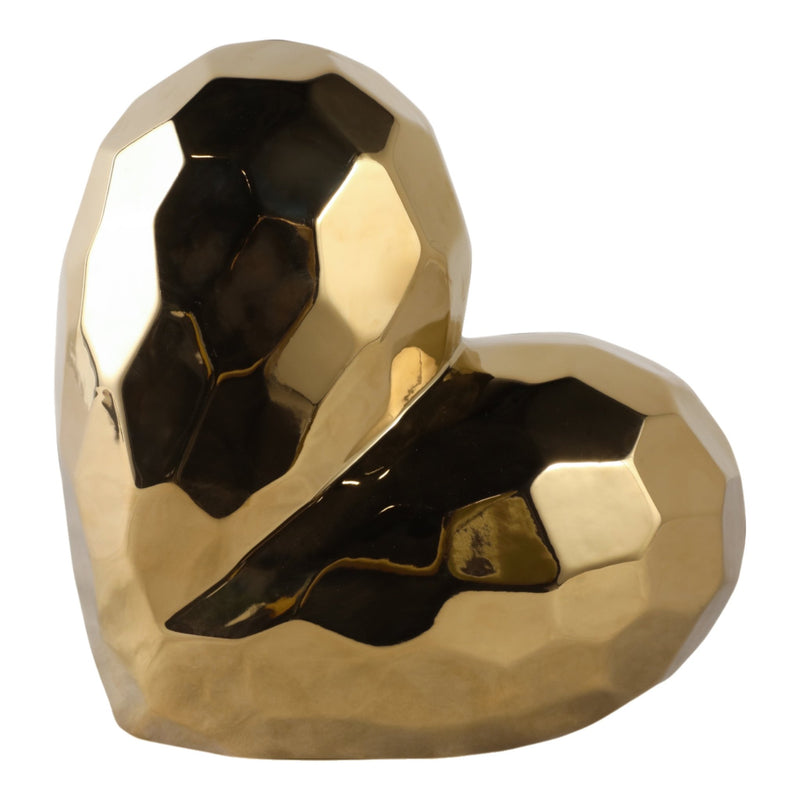 GOLD CERAMIC HEART 11.5" - Al Rugaib Furniture