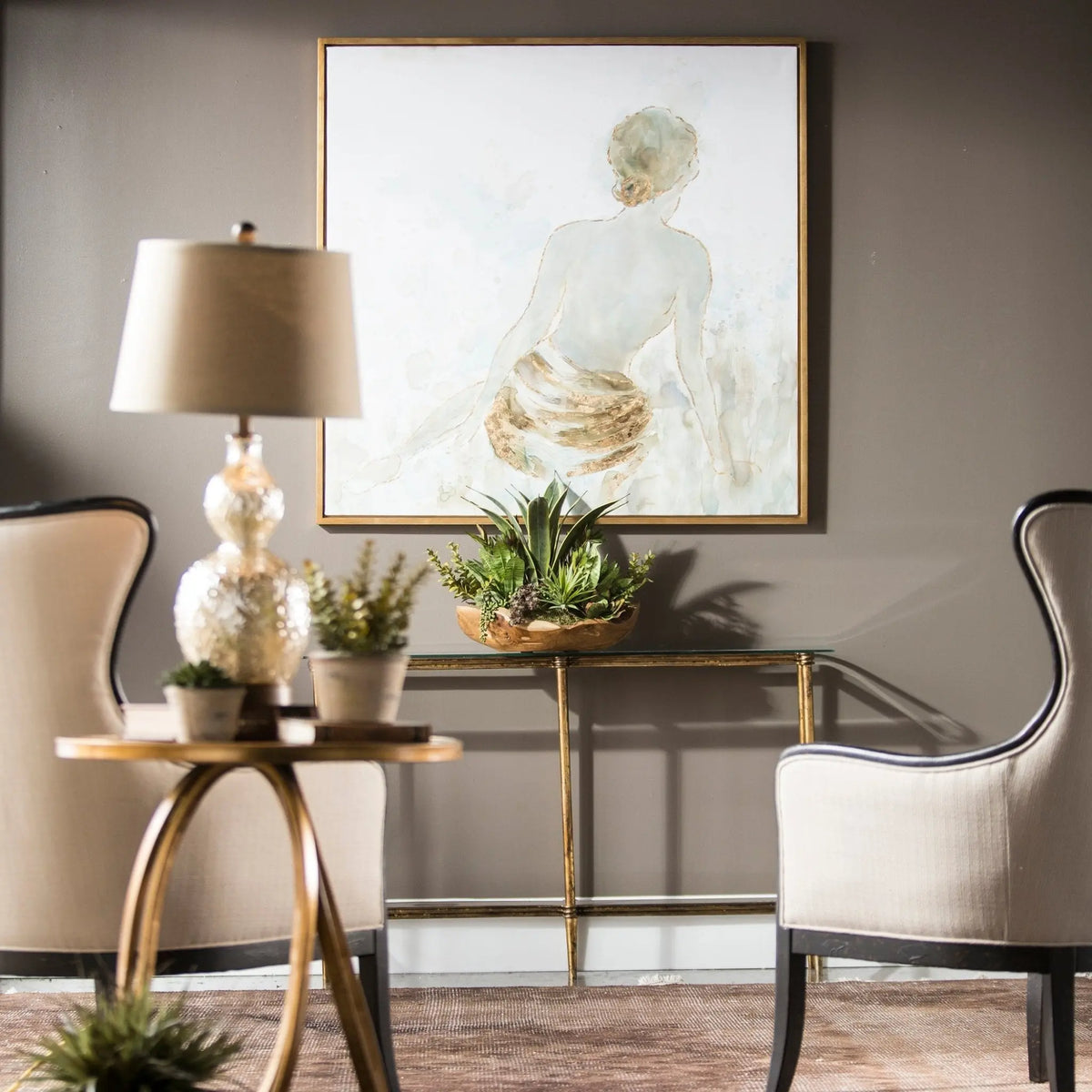 Gold Highlights Hand Painted Canvas Paintings & Pictures| Uttermost