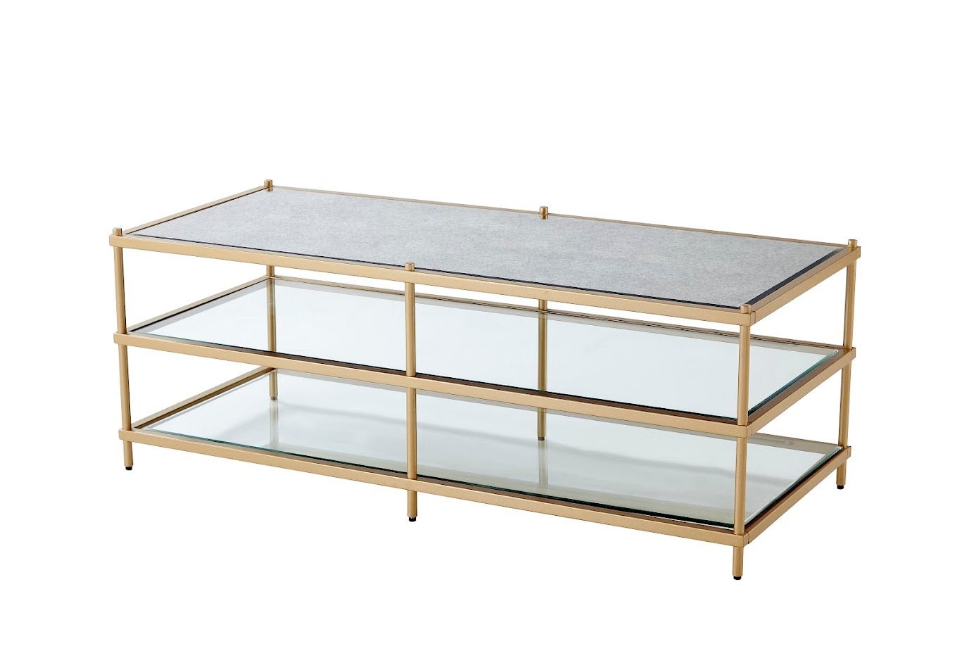 Luxe Powder Gold Metal Coffee Table Coffee Tables| Crestview